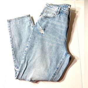 PacSun Jeans Women’s 30 Mom Jeans Light Wash 30x28 Distressed Boho Festival‎